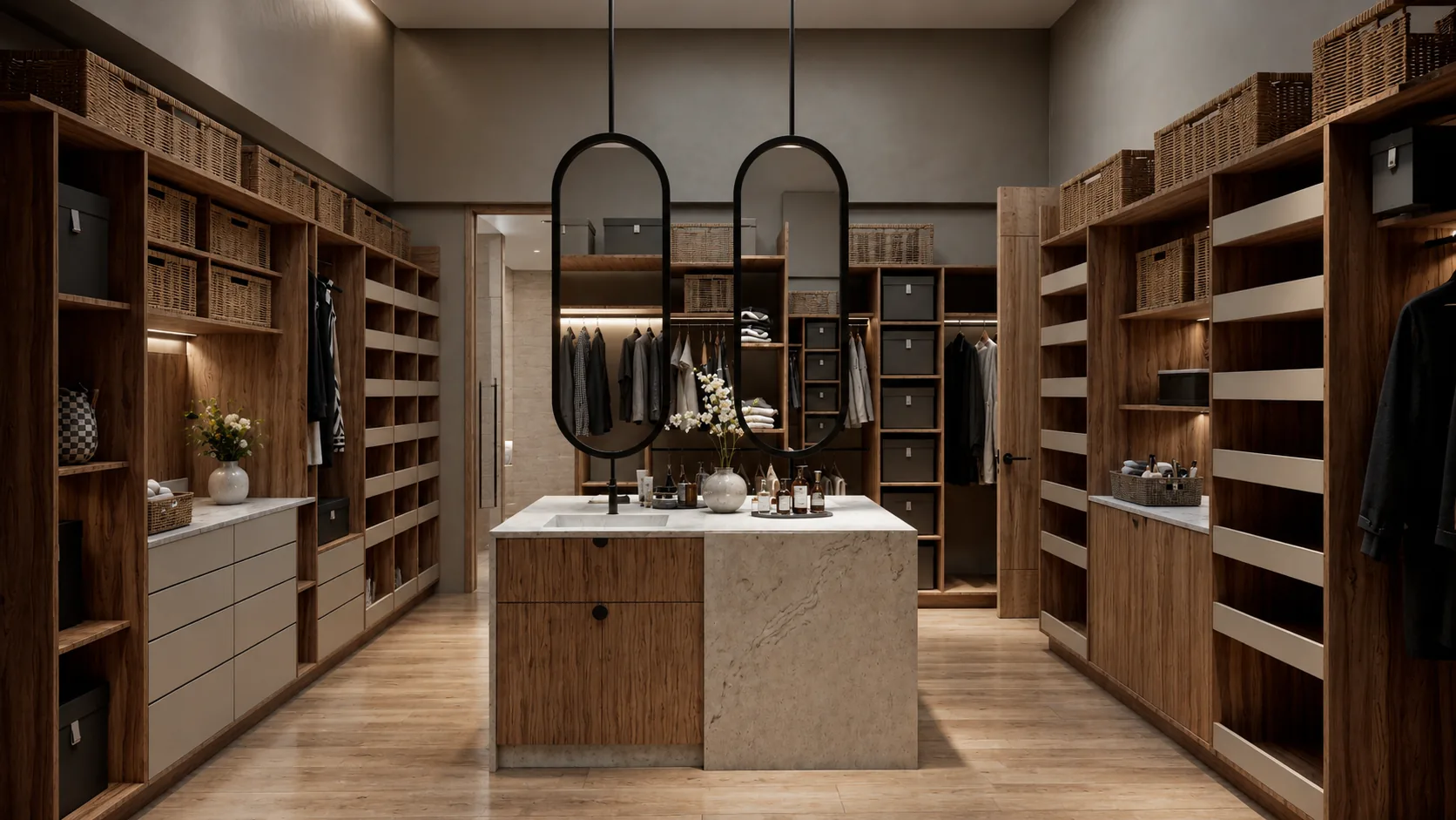 Vestidor de la Residencia San Diego con carpintería de madera